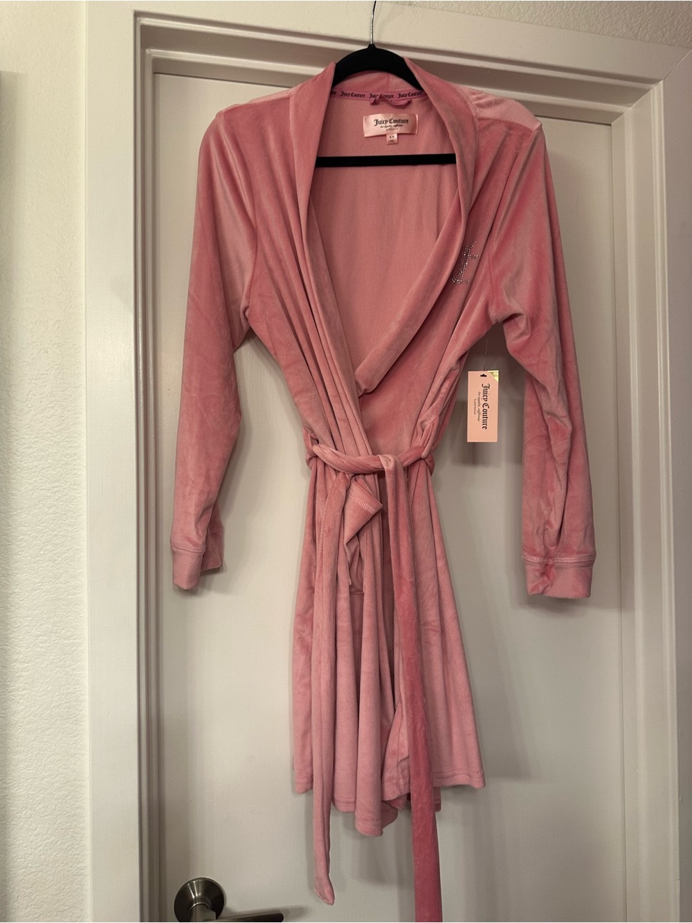 Juicy Couture Dusty Rose Velour Wrap Robe